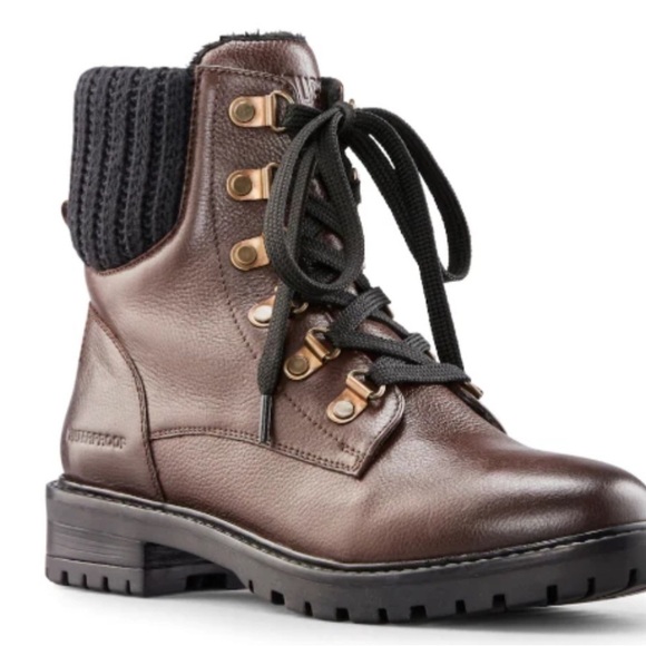 Cougar Shoes - Cougar Brown Leather Combat Boots